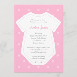 Invitación de Baby Shower en rosa para un Chica