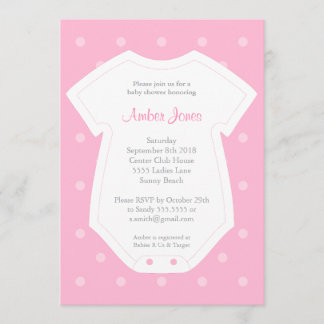 Invitación de Baby Shower en rosa para un Chica