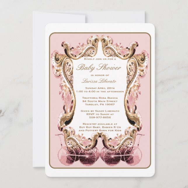 Invitación de Baby Shower en Victoria (Anverso)