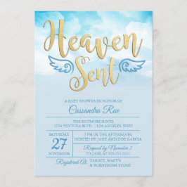 Invitación de Baby Shower enviada por el cielo
