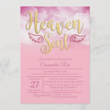 Invitación de Baby Shower enviada por el cielo