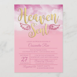 Invitación de Baby Shower enviada por el cielo