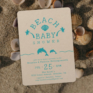 Invitación de Baby Shower Escena del Océano Blue B