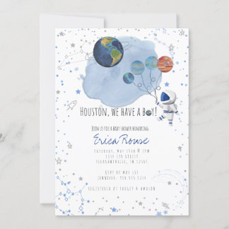 Invitación de baby shower espacial