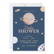 Invitación de Baby Shower Espacio Celestial | Estr