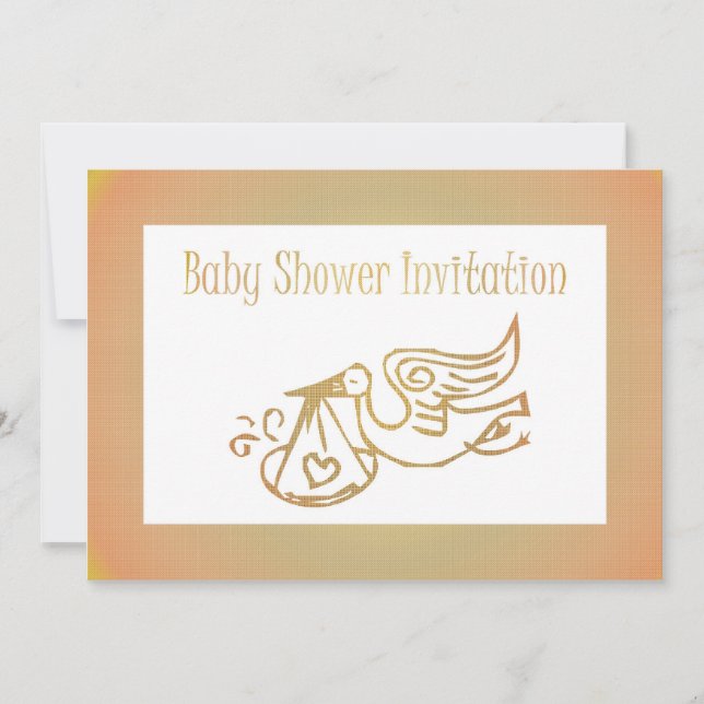Invitación de Baby Shower Esperando cigüeña (Anverso)
