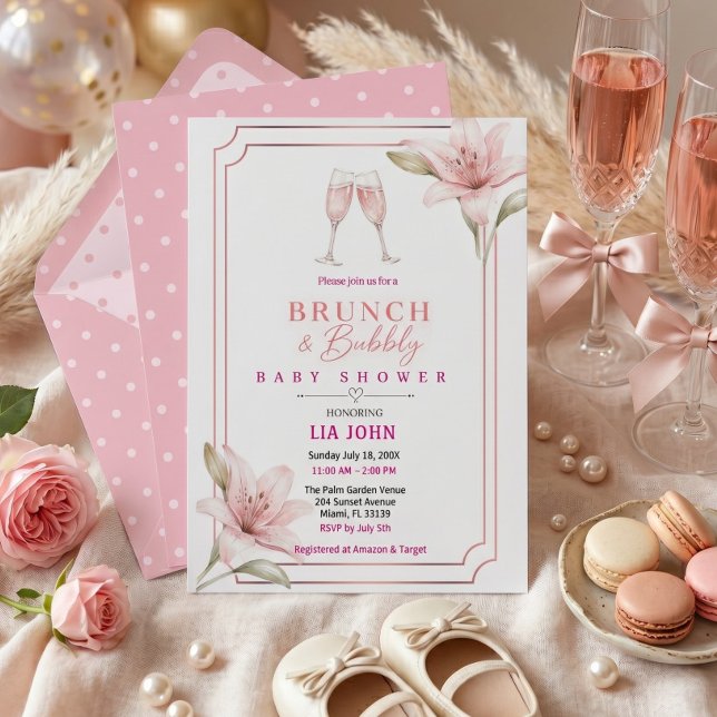 Invitación de baby shower estética para Brunch & B (Subido por el creador)