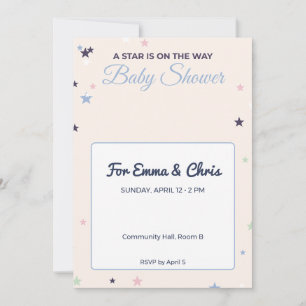 Invitación de Baby Shower Estrella en el Camino Pa