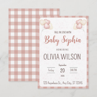Invitación de Baby Shower Fall in Love Clothesline