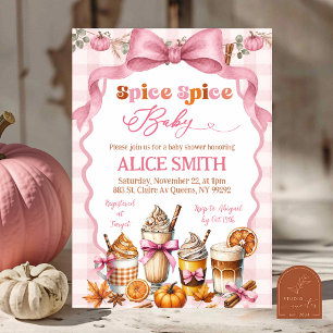 invitación de baby shower Fall Pink Spice Spice Ba