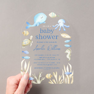 Invitación de Baby Shower Fantasía Subacuática