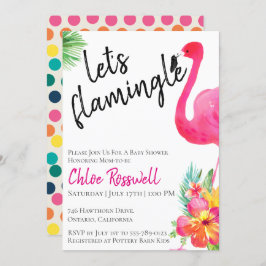 Invitación de Baby Shower Flamingle tropical