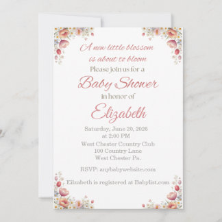 Invitación de baby shower Flor de Cielo