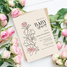 Invitación de Baby Shower Flor Silvestre