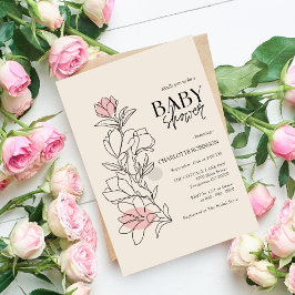 Invitación de Baby Shower Flor Silvestre