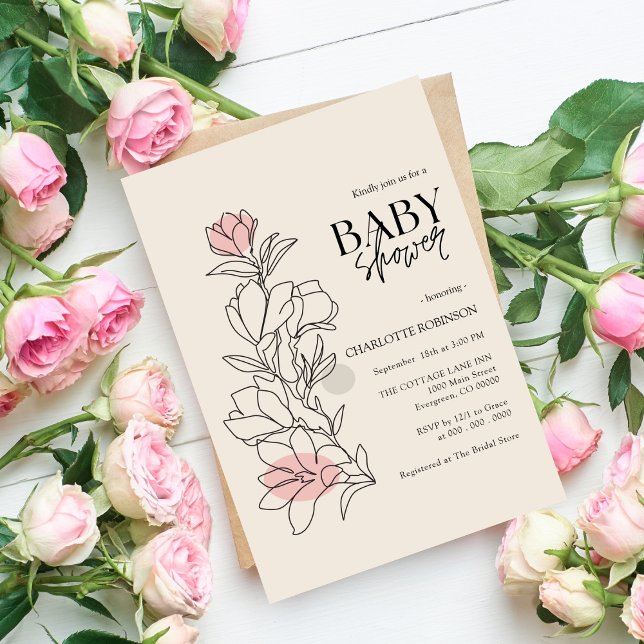 Invitación de Baby Shower Flor Silvestre (Subido por el creador)