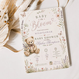 Invitación de Baby Shower Flor Silvestre 'Baby in
