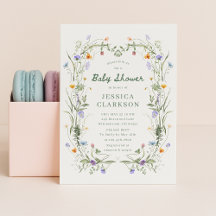Invitación de Baby Shower Flor Silvestre 'Bebé en