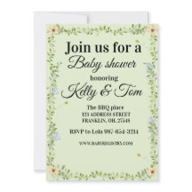 invitación de baby shower floral