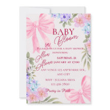 invitación de baby shower floral acuarela