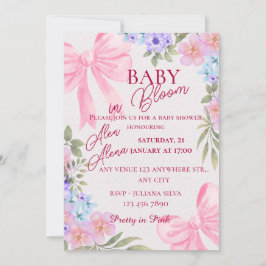 invitación de baby shower floral acuarela