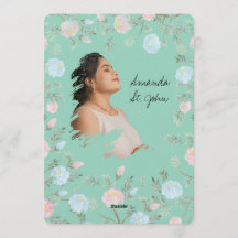 Invitación de baby shower floral acuarela