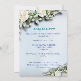 Invitación de Baby Shower Floral Baby in Bloom