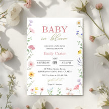 Invitación de Baby Shower Floral 'Baby in Bloom'