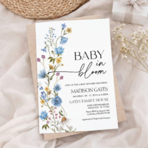 Invitación de Baby Shower Floral Baby in Bloom