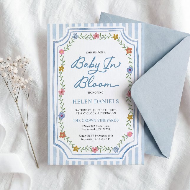 Invitación de Baby Shower Floral Bebé en Flor (Subido por el creador)