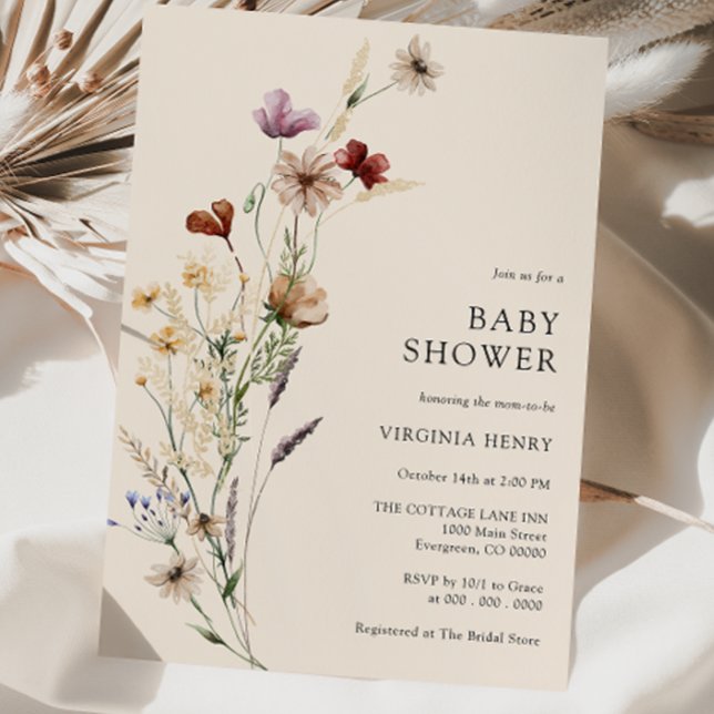 Invitación de Baby Shower Floral Boho (Boho Floral Baby Shower Invitation
)