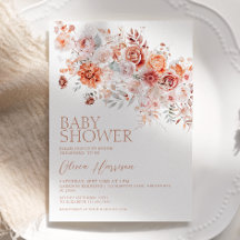 Invitación de baby shower floral boho