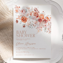 Invitación de baby shower floral boho