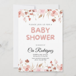 Invitación de Baby Shower Floral Boho Flor de Camp