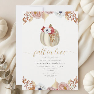 Invitación de Baby Shower Floral Botánico Otoño de