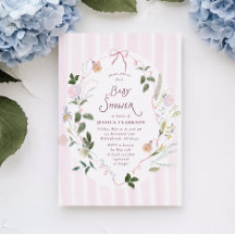 Invitación de Baby Shower Floral Caprichosa en Flo