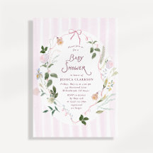 Invitación de Baby Shower Floral Caprichosa en Flo