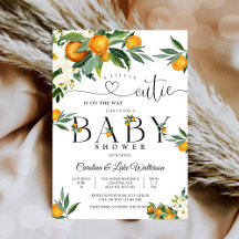 Invitación de Baby Shower Floral Cítrica
