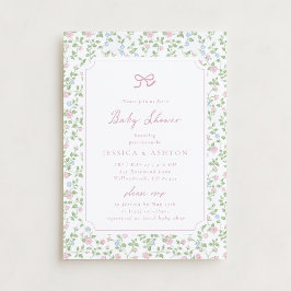 Invitación de baby shower floral Cottagecore