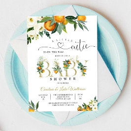 Invitación de Baby Shower Floral de Cítricos
