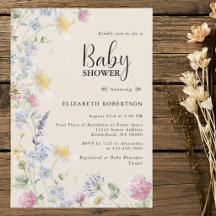 Invitación de Baby Shower Floral de Flores Silvest