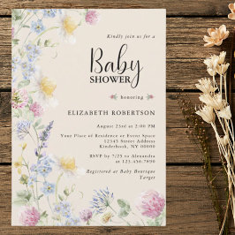 Invitación de Baby Shower Floral de Flores Silvest
