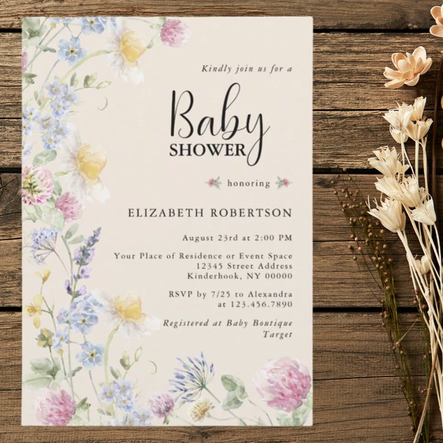 Invitación de Baby Shower Floral de Flores Silvest (Subido por el creador)