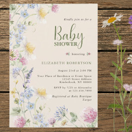 Invitación de Baby Shower Floral de Flores Silvest