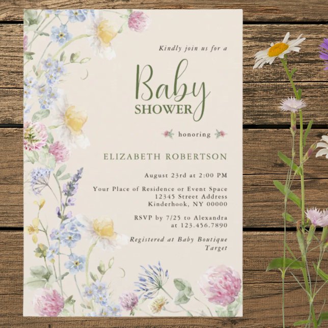 Invitación de Baby Shower Floral de Flores Silvest (Subido por el creador)