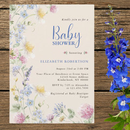 Invitación de Baby Shower Floral de Flores Silvest
