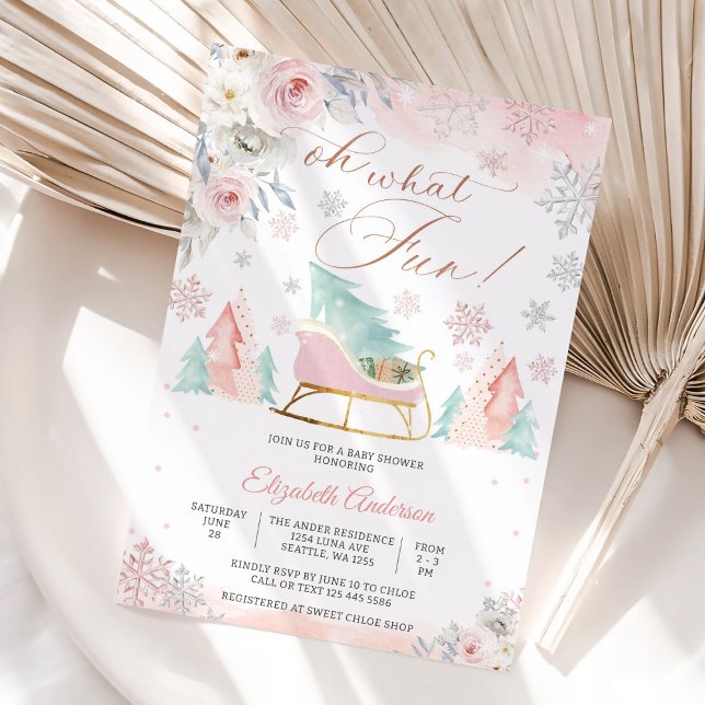 Invitación de Baby Shower Floral de Invierno (Subido por el creador)