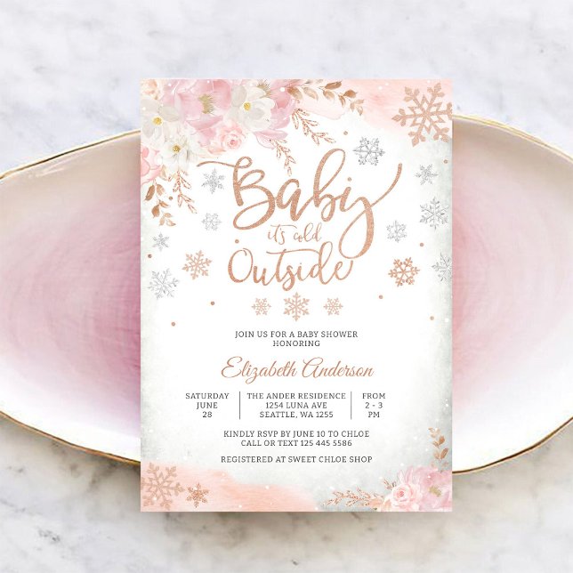Invitación de Baby Shower Floral de Invierno (Subido por el creador)