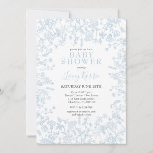 Invitación de Baby Shower Floral de la Chinoiserie