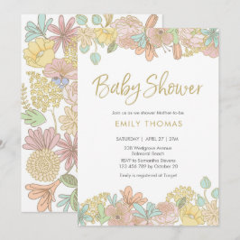 Invitación de Baby Shower floral de la Primavera D